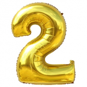 Шар гелиевый цифра 2 (40х102 см) в Рошале