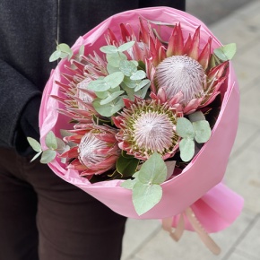 Букет из 5 протей и эвкалипта в Рошале
