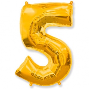 Шар гелиевый цифра 5 (40х102 см) в Рошале