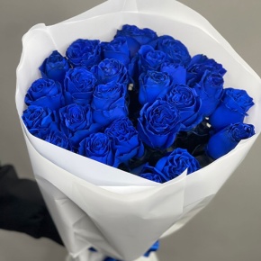 25 синих роз Эквадор (60 см) в Рошале