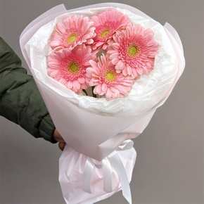 Букет из 5 розовых гербер мини в Рошале