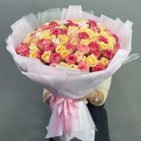 Букет из 101 розы  микс (70 см) в Рошале
