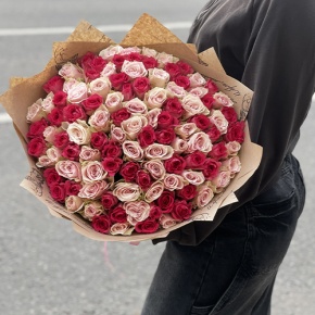 Букет "Амурный" из 101 розы (40 см) в Рошале
