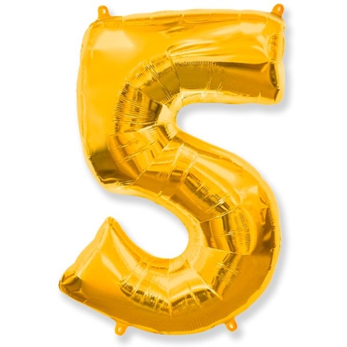 Шар гелиевый цифра 5 (40х102 см) в Рошале
