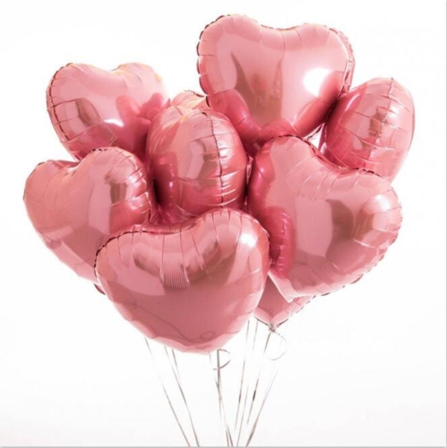Сердце розовое фольгированный шар с гелием (45 см) в Рошале