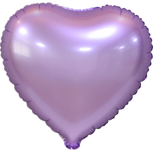 Сердце сиреневое фольгированный шар с гелием (45 см) в Рошале