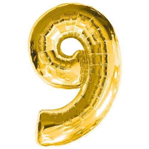 Шар гелиевый цифра 9 (40х102 см) в Рошале